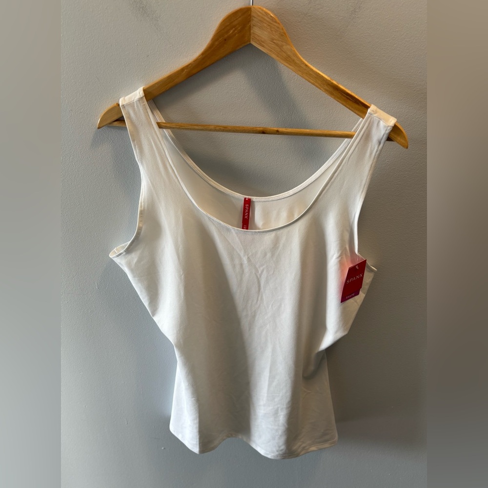 SPANX White Shape Tank Top Size 3X Fitted Layering Minimalist Shapewear New